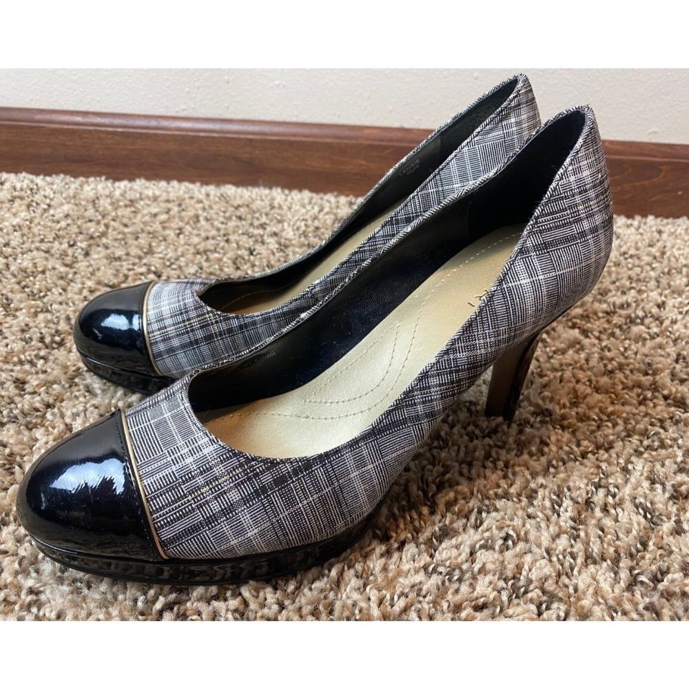 Gray Plaid Heels